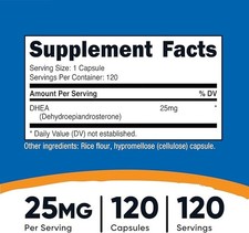 DHEA 25Mg, 120 Capsules - Gluten Free, Soy Free, Non-Gmo, Supplement