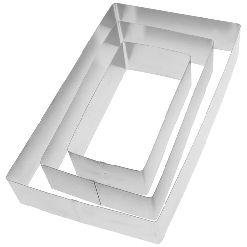 3 Pcs Cake Mold Stainless Steel Rectangular Ring Cooking Pastry Molds Mousse