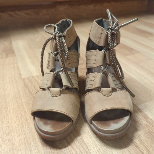 Sorel Joanie II sandali donna 6 marroni zeppa stringata zeppa outdoor - Foto 2 di 8