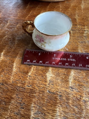 Limoges Elite China Floral Goldrand Henkel kleine Teetasse Becher Frankreich - Bild 5 von 5