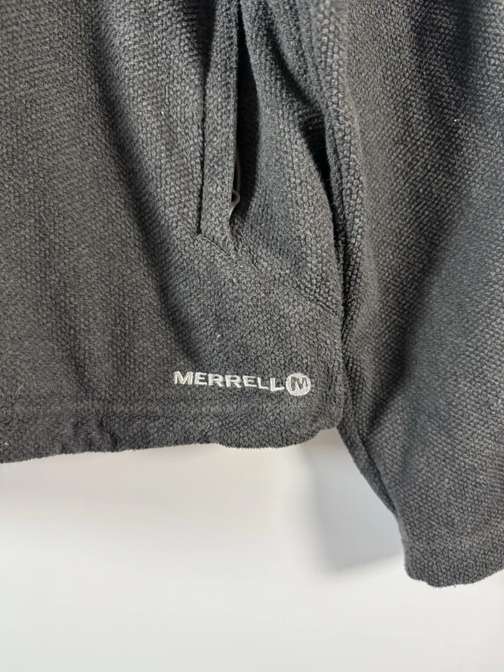 Merrell Full Zip Jacket Mens Large Black Gray Fleece Lined Outdoor Performance - Image 4 of 4