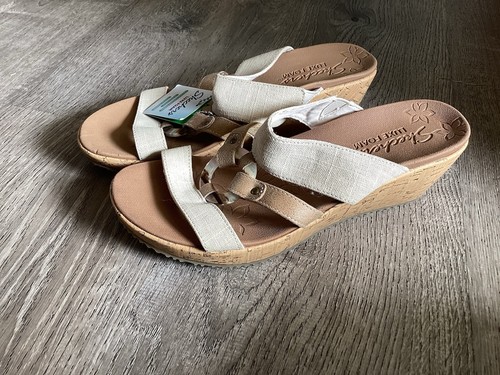 Skechers Womens Luxe Foam Sail Away Cork Size 11 Wedge Sandals Slip On 32953 - Picture 6 of 12
