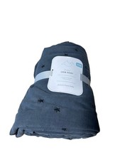 Pottery Barn Baby Blue Star Embroidered Crib Skirt Finley Dust Ruffle New W Tag