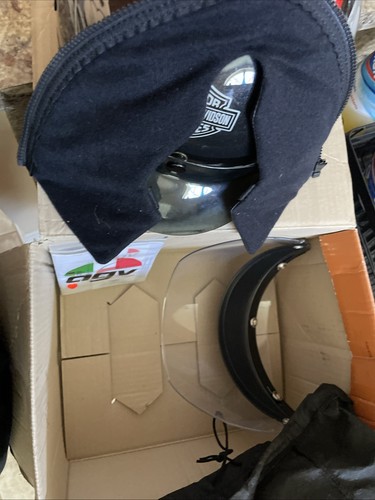 Harley Davidson AGV DJHD DOT Motorcycle Half Helmet Eagle & Flag Size Medium - Picture 15 of 23