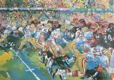 LeRoy Neiman 1981 “SILVERDOME SUPERBOWL” Football Art Postcard Promo #129