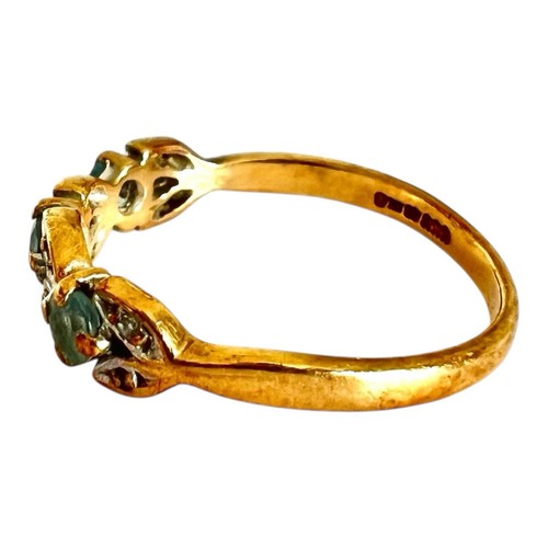 Blue Topaz Ring 9ct Gold Size L Diamond Row 375 9k Vintage Hallmarked 1.6g - Picture 6 of 21