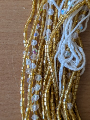 Afrikanische handgefertigte Glas Samen Taille Perlen/Bauch Ketten, verstellbar. 51,18 Zoll - Bild 5 von 7