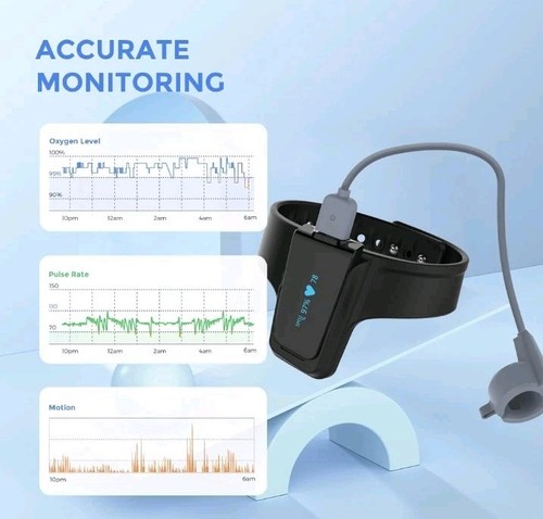 VIATOM Oxiband Checkme 02 Max Blood Oxygen Saturation Monitor 72 Hrs Battery - Picture 6 of 11