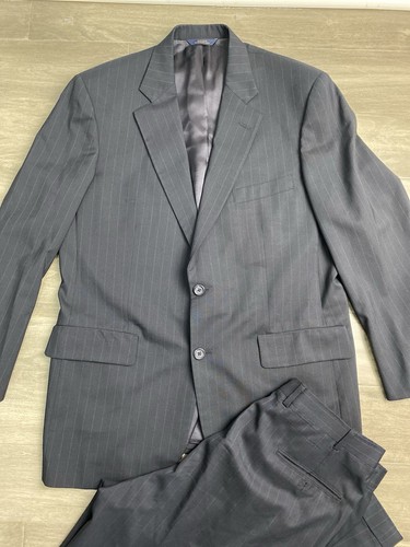 Brooks Brothers Men's Brooksease Wool Suit Navy Stripe USA Blazer 40R /34x28 - Picture 4 of 18