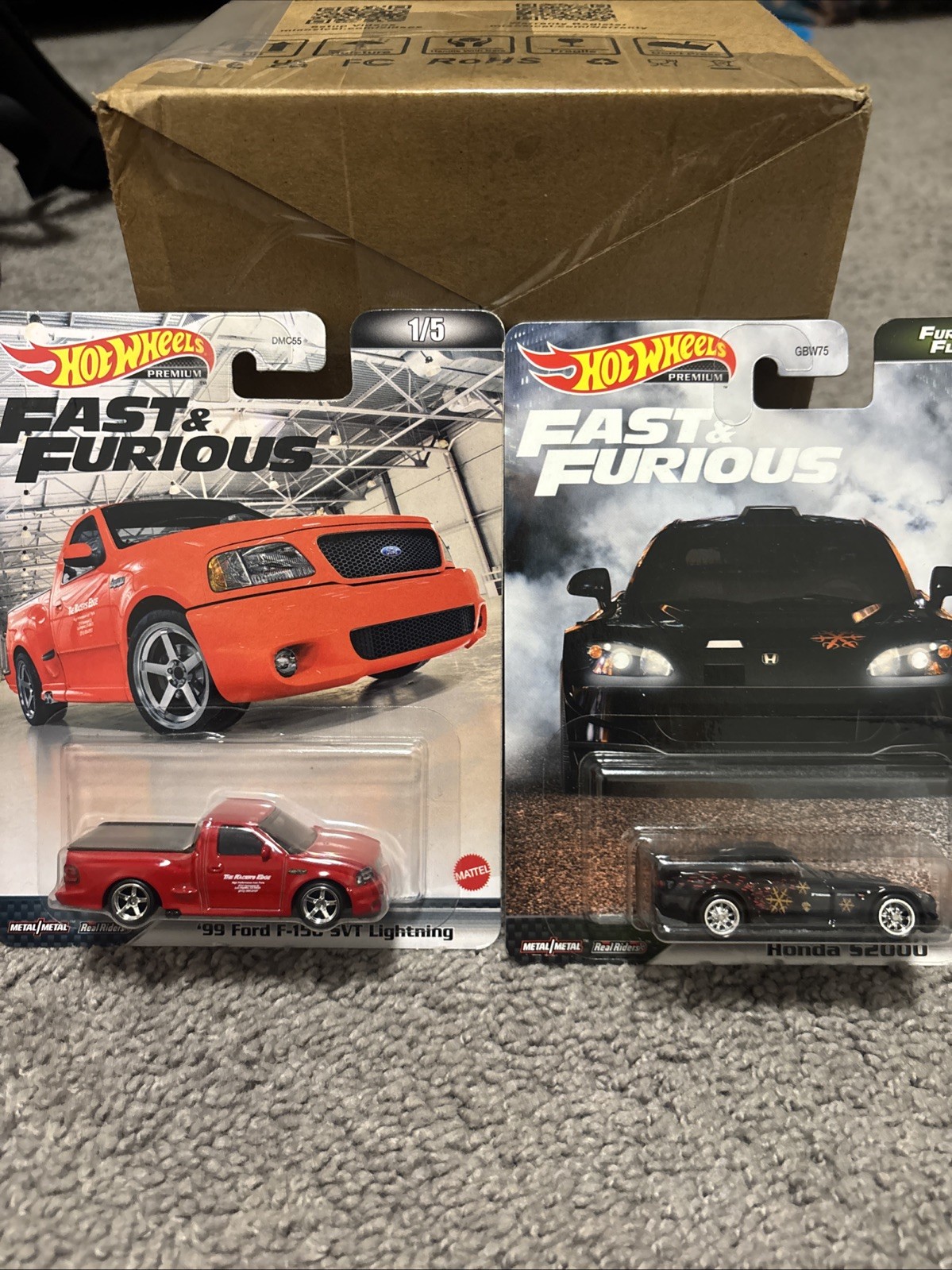 hot wheels premium fast furious Honda S2000 & 99 ford F150 SVT Lightning