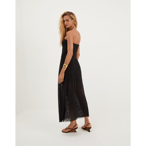 Nuevo con etiquetas Maxi Vestido Vix Paula Hermanny Negro Sin Tirantes Pequeño - Cubre Vacaciones - Imagen 2 de 10