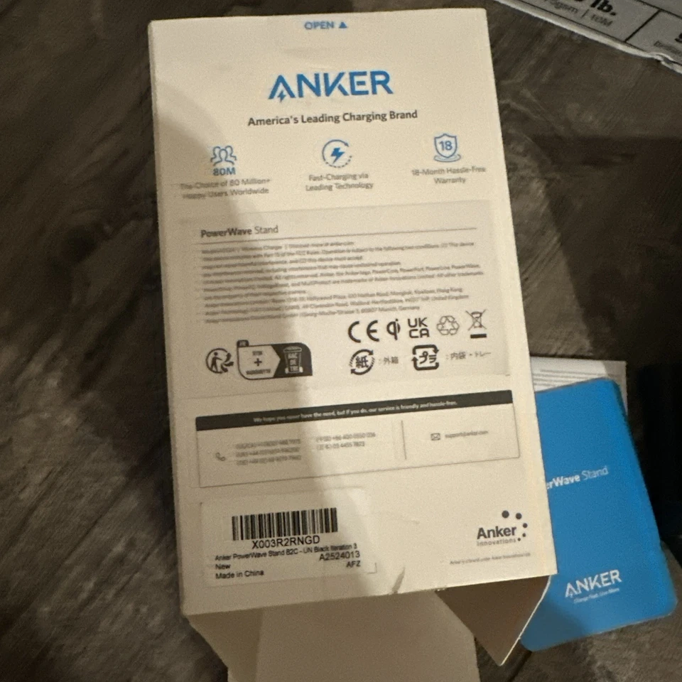 Зарядное устройство быстрое беспроводное Anker 313 PowerWave A2524 подставка подставка сертифицированная Qi - Изображение 3 из 4