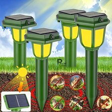 2-4 Pack Solar Ultrasonic Animal Repellent Dog Cat Skunk Deer Raccoon For Garden