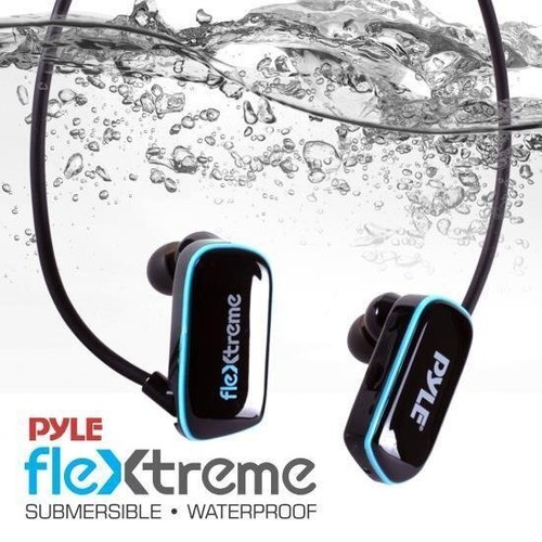 Pyle PSWP14BK Flextreme Waterproof MP3 Player w/ Headphones, 8GB Built