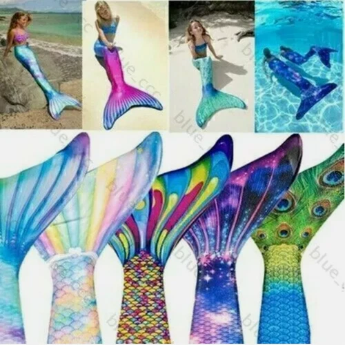 Mermaid Tail Adult Swimsuit Parent-Child Kid Women Swimsuit Clothing Swimwear UK - Picture 2 of 44