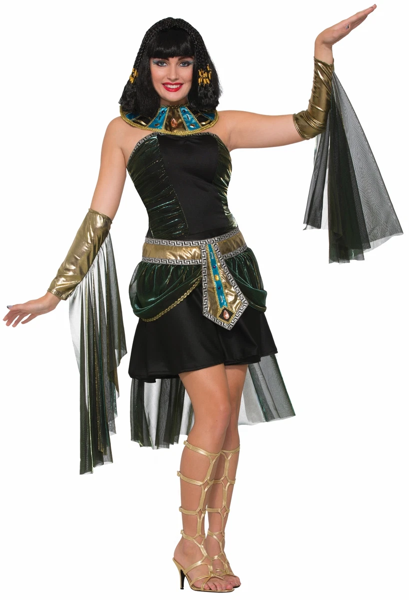 Women s Sexy Fantasy Cleopatra Black Costume Dress Roman Egyptian Size 14 16