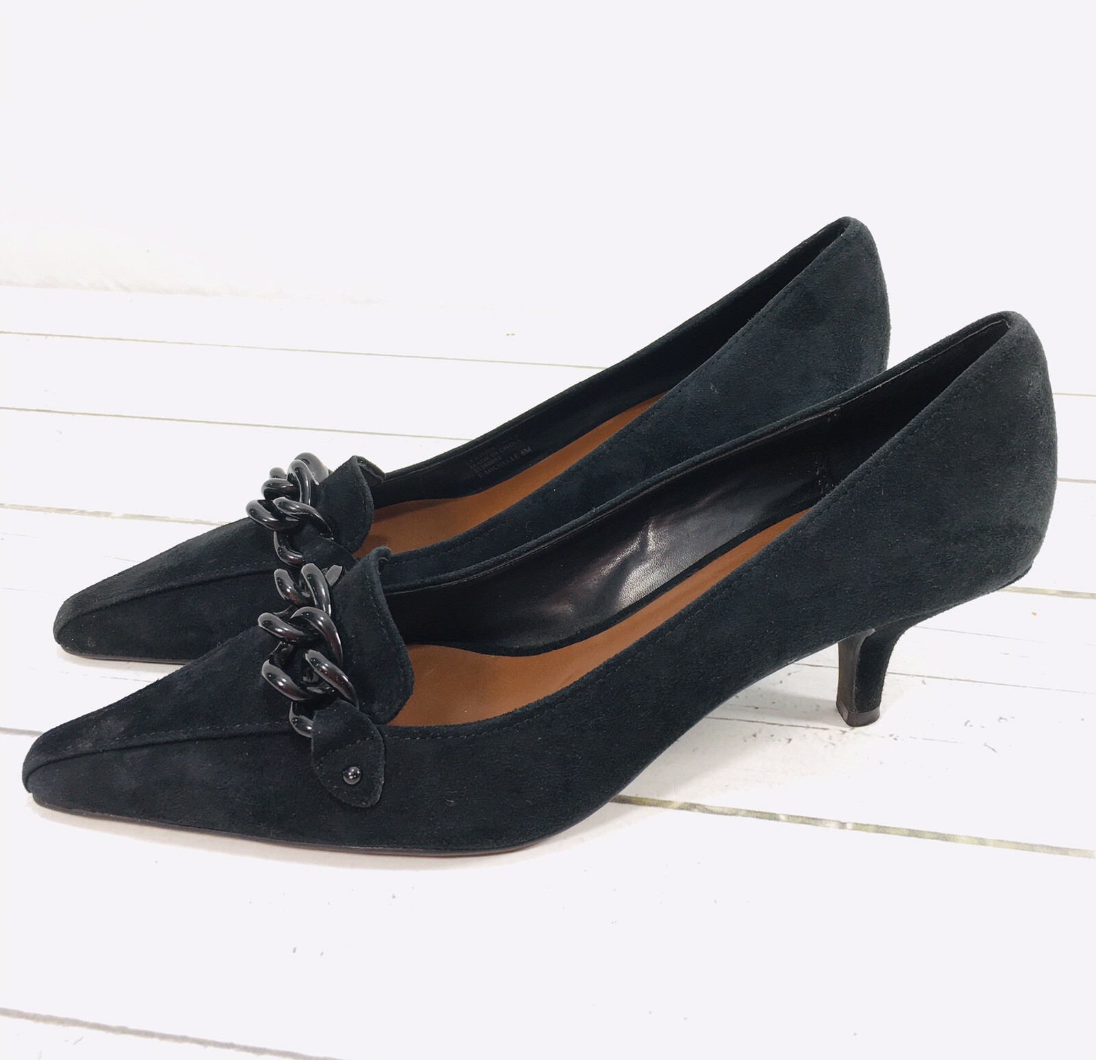 Etienne Aigner Black Suede Leather Pointy Toe Hee… - image 7