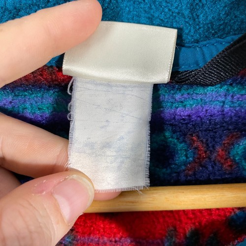 L.L. Bean Jacket Mens XL Blue Bomber Fleece Scandinavian Vintage 80s Colourful - Picture 5 of 11