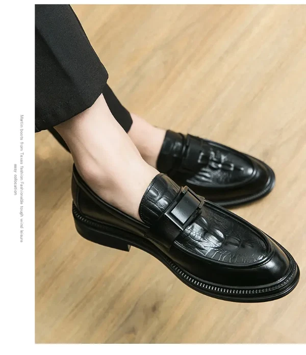 Fashion Mens Faux Leather Shoes Breathable Slip on Causal Dress Formal Shoes