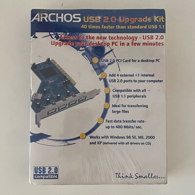 Archos USB 2.0 Upgrade Kit -Slot Adapter- USB 2.0 PCI Card für Desktop PC - Neu