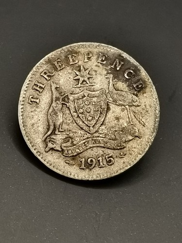 3 PENCE ARGENT 1915 GEORGE V 800000 EX. AUSTRALIE / AUSTRALIA SILVER - Picture 1 of 3