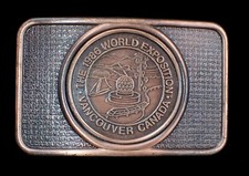 VANCOUVER CANADA 1986 WORLD EXPOSITION BELT BUCKLE NICE COPPER COLOR