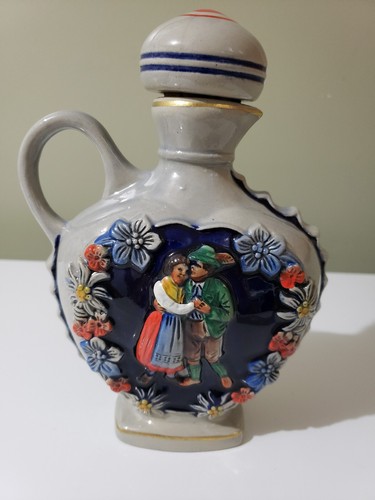 Vintage West Germany Ceramic Decanter 6 Cups Set With Original Tray Hand Painted - Picture 17 of 23