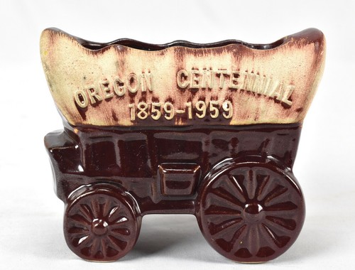 Vintage Oregon Centennial Wagon Train PHYLLIS Art Pottery 1859-1959 Portland 