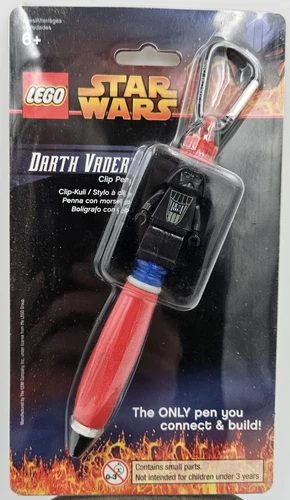 LEGO Star Wars DARTH VADER Clip Pen New Sealed VTG 2005 Keychain Connect & Build