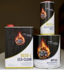 High Teck 8030 White Diamond Pearl Midcoat Paint & Clearcoat Gallon Kit!GM 800J