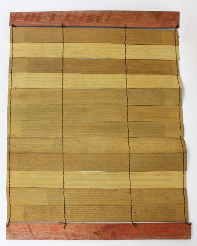 Burmese Buddhist manuscript, illustrated palm leaf Parabaik, Illustrated, 49cm - Picture 4 of 5