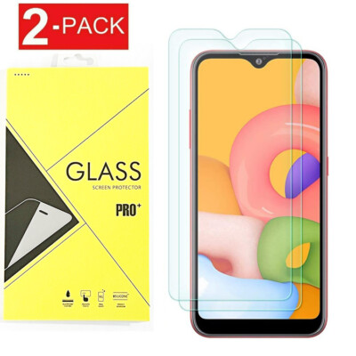 2x  Premium Real Tempered Glass Screen Protector For Samsung Galaxy A01