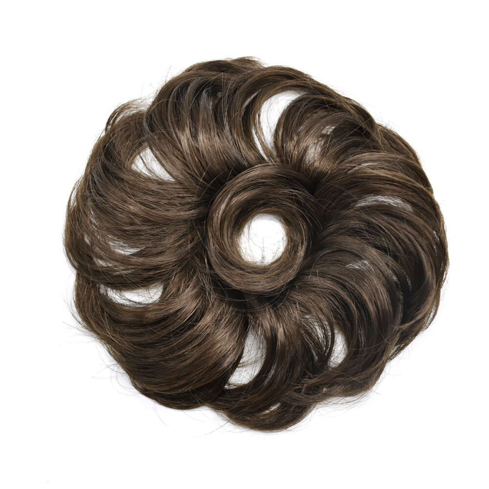 Large Curly Messy Rose Bun Hair Piece Scrunchie Ponytail Natural As Human Hair - Picture 22 of 44