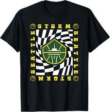 Seattle Storm Retro Wavy Checkerboard T-Shirt