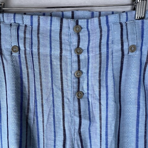 Vintage Indigo Rein Striped Chambray Elastic Cuff Pants Size Large - Picture 3 of 7