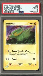 Pokemon Electrike EX Ruby & Sapphire Reverse Holo #53 PSA 8