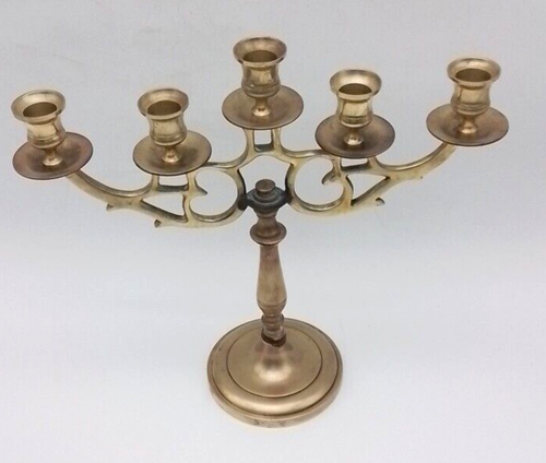Vintage/Pre-Owned*Lot/Set of 2 Brass Candle Holders*5 Candle Capacity Each - Picture 7 of 13