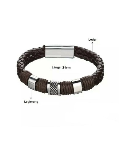 Pulsera Cuero Hombre Acero Inoxidable Brazalete Motociclista Punk Joyería 21cm - Imagen 8 de 12