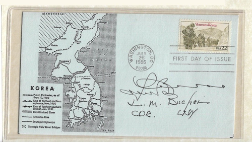 CDR Lloyd Bucher, C.O. USS Pueblo Autogramm über 1985 Veteranen Korea FDC (53216)