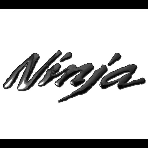 6.25" 3D Vinyl Emblem Fender Fairing Logo Sticker for Ninja ZXR ZZR Glossy Black - Picture 4 of 4