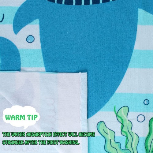 Kids Beach Towel for Boys Girls Hooded Bath Towel Wrap Toddler Pool Towel wit... - Picture 4 of 6
