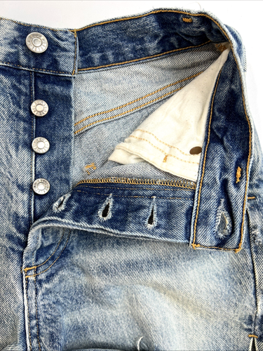 AGOLDE Women's 24 Cotton Dee High Rise Cutoff Distressed Blue Jean Denim Shorts - Picture 11 of 15