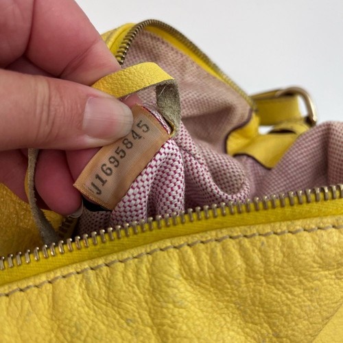 Borsa vintage Dooney and Bourke gialla Hobo morbida e morbida, manico singolo superiore - Foto 11 di 12