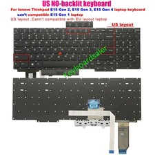 New US no-backlit keyboard for lenovo Thinkpad E15 Gen 2,E15 Gen 3,E15 Gen 4