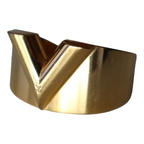 Louis Vuitton Essential V Cuff Gold Tone Metal Bracelet - Picture 3 of 8