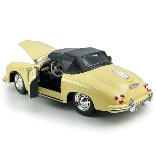 Modelo de coche Porsche 356A Speedster escala 1:24 vehículos diecast 2 puertas beige abierto - Imagen 6 de 12