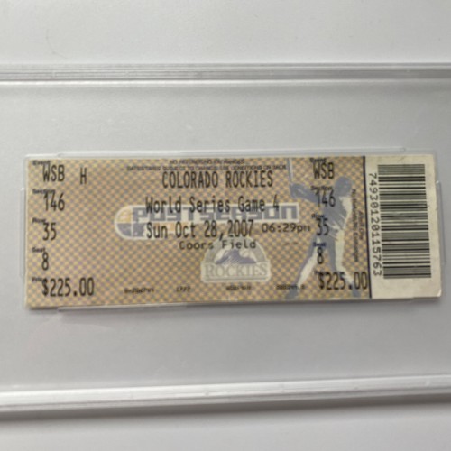 2007 Boston Red Sox Win World Series Game 4 Ticket PSA 3 Colorado Rockies Pass - Picture 2 of 4