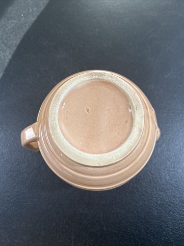 BRUSH McCOY Pottery Ringed Band BLUSH (Soft Apricot Lt Orange Brown) Teapot. - Picture 9 of 10