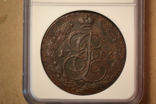 Russia: 1786-EM 5 Kopeks- NGC AU-55. Nice!! - Picture 3 of 6