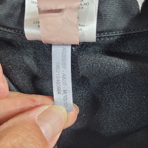 adidas Big Girls Black/Silver AOP Tricot Jacket (AG3028Y) Size 10/12 - Picture 9 of 13